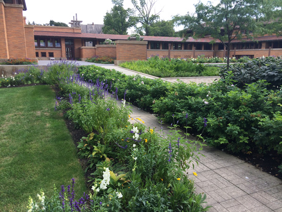 The courtyard today as Nellie Gardner plants and maintains it. Photo by Michelle Sutton