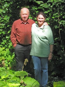 Mike and Kathy Shadrack in their garden.