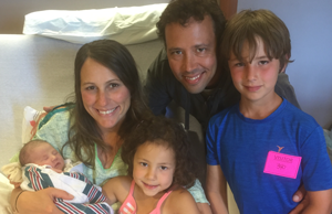 Todd Lighthouse with his wife Andrea and their kids, baby Lauren, Kate, and Jack