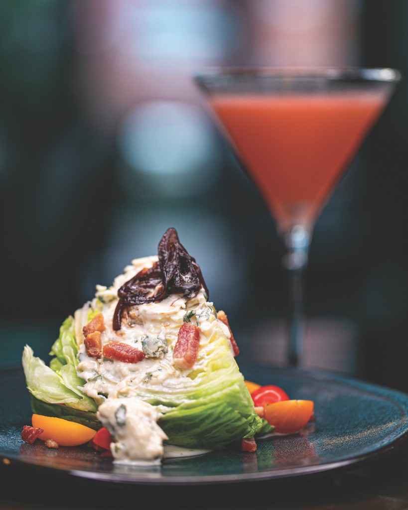 The steakhouse wedge salad at Char Steak and Lounge restaurant in Rochester NY