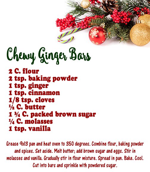 Chewy Ginger bars Recipe