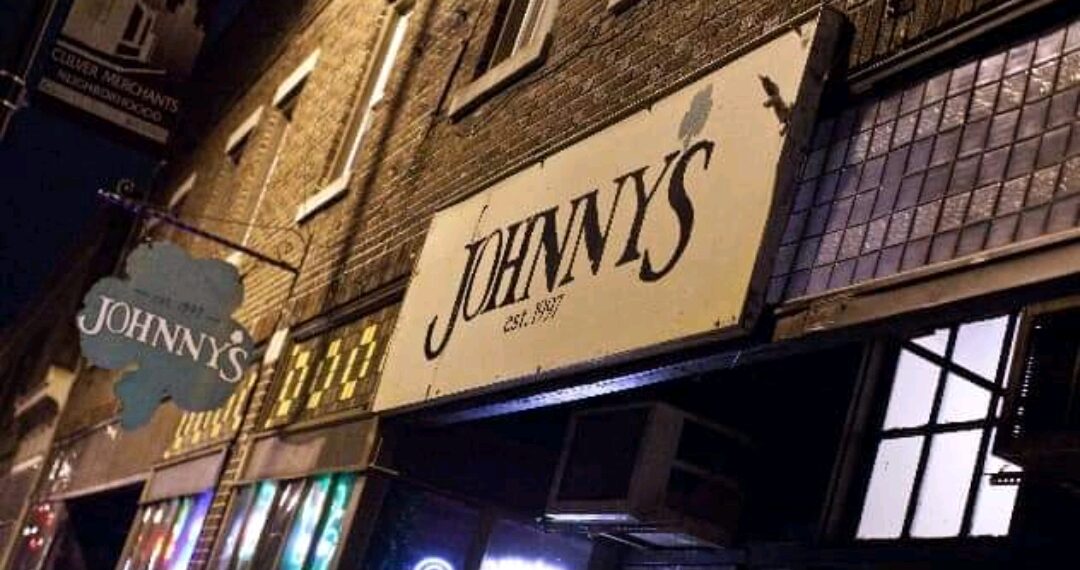 The sign outside Johnny's Irish Pub in Rochester NY