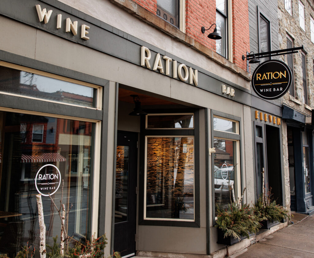 The exterior of at Ration Wine Bar in Perry, NY