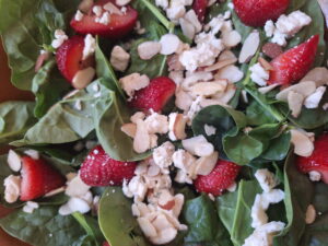 Spring spinach and strawberry salad