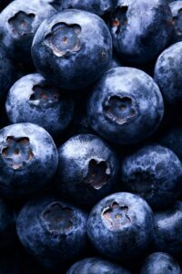 Close-up stock image of blueberries.
