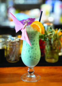 Hope Riser: Monday Rum, Tenneyson, coconut milk, pineapple juice, lime juice, and blue curaçao at AltBar in Rochester, N.Y.