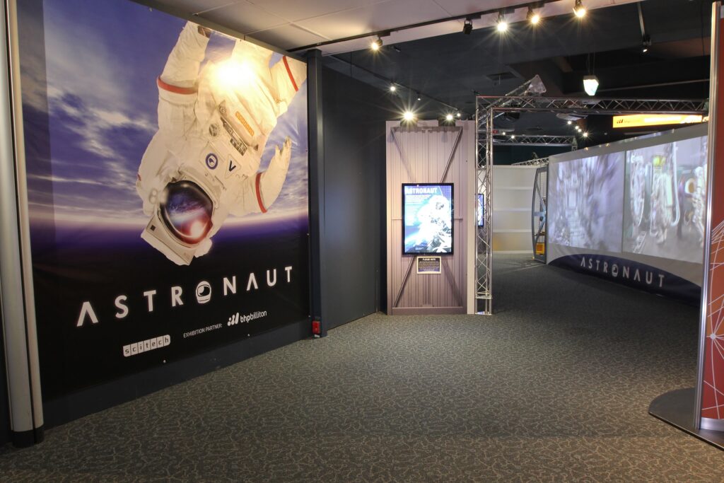 Entrance to Astronauts exhibit at the Rochester Museum & Science Center.